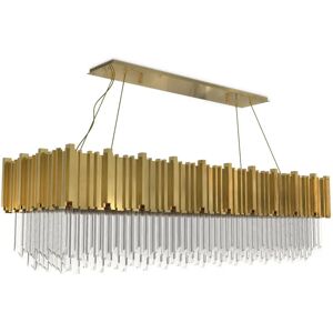 Luxxu Empire Sqaure Snooker Suspension Chandelier Brass and Crystal