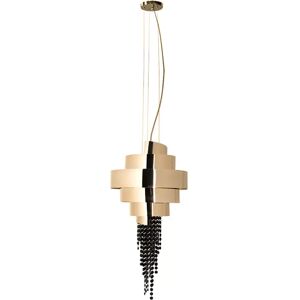 Luxxu Guggenheim Pendant Light Brass and Crystal