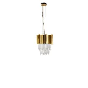 Luxxu Empire II Small Pendant Light Brass and Crystal
