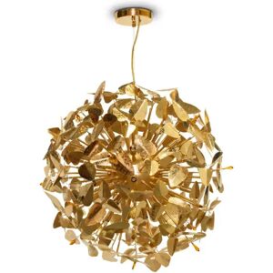 Luxxu Mcqueen Globe Suspension Chandelier Brass and Crystal