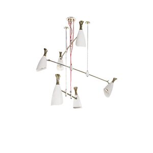 DelightFULL Duke Ceiling Light Gold Plated, White Matte and Red Wire