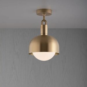 Buster + Punch GFC-823127 Forked Ceiling, Globe Opal and Shade Medium  Pendant Light Brass