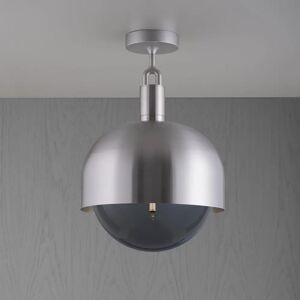 Buster + Punch GFC-833140 Forked Ceiling, Smoked Globe and Shade Large  Pendant Light Steel