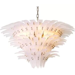 Philipp Plein Bel Air L Chandelier Frosted logo glass   Polished nickel frame