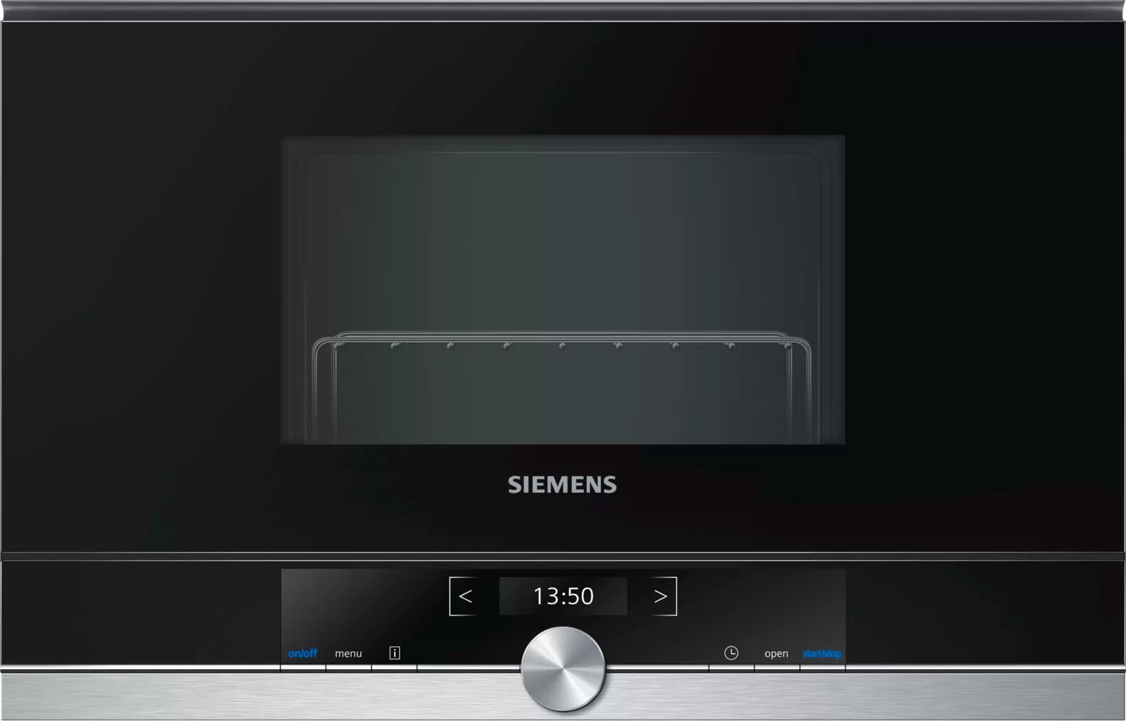 Siemens BE634LGS1B iQ700 Integrated Microwave Black with steel trim