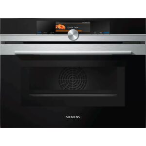 Siemens CM678G4S6B iQ700 Combination Oven Black with steel trim