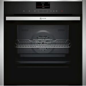 Neff N90 B47FS22N0  Single Oven Stainless Steel Hide & Slide Black with Steel Trim