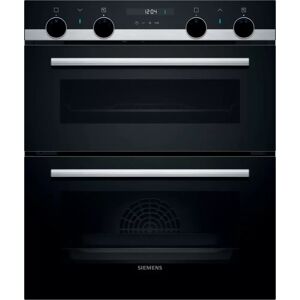 Siemens NB535ABS0B iQ500 Double Oven Black with steel trim Built Under