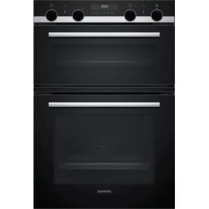 Siemens MB578G5S6B iQ500 Double Oven Black with steel trim