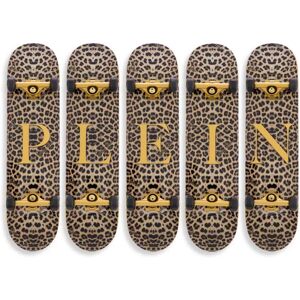 Philipp Plein Skateboard Leopard Plein Set of 5 Ornaments & Sculptures Canadian maple wood   Hardware   Wall mounting set