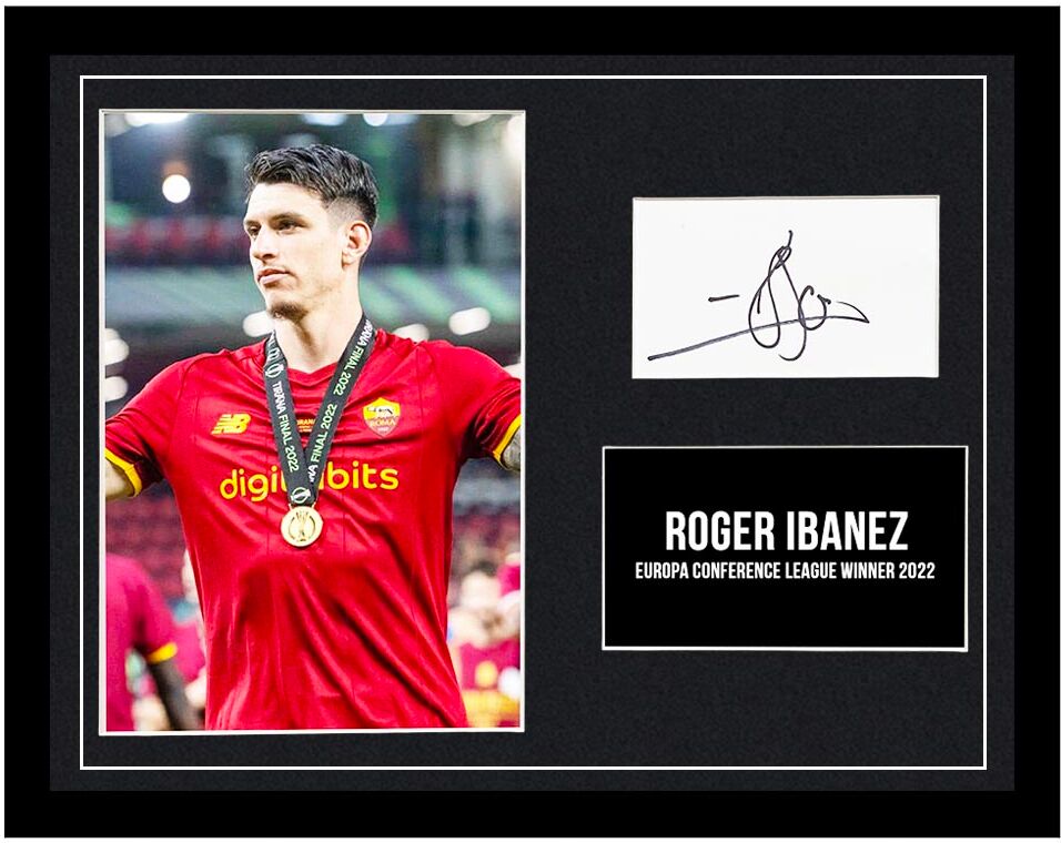 Signed Roger Ibanez Framed Photo Display - Europa Conference League Winner 2022