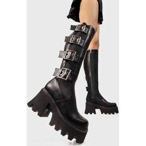 Lamoda Women`s Orion's Belt Chunky Platform Knee High Boots Size UK 7 - Black