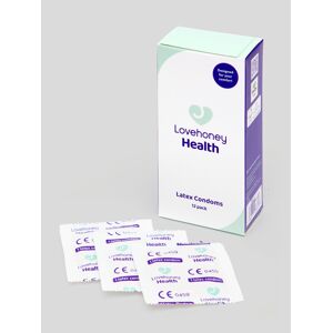Lovehoney Health Extra Thin Lubricated Vegan Latex Condoms (12 Pack)