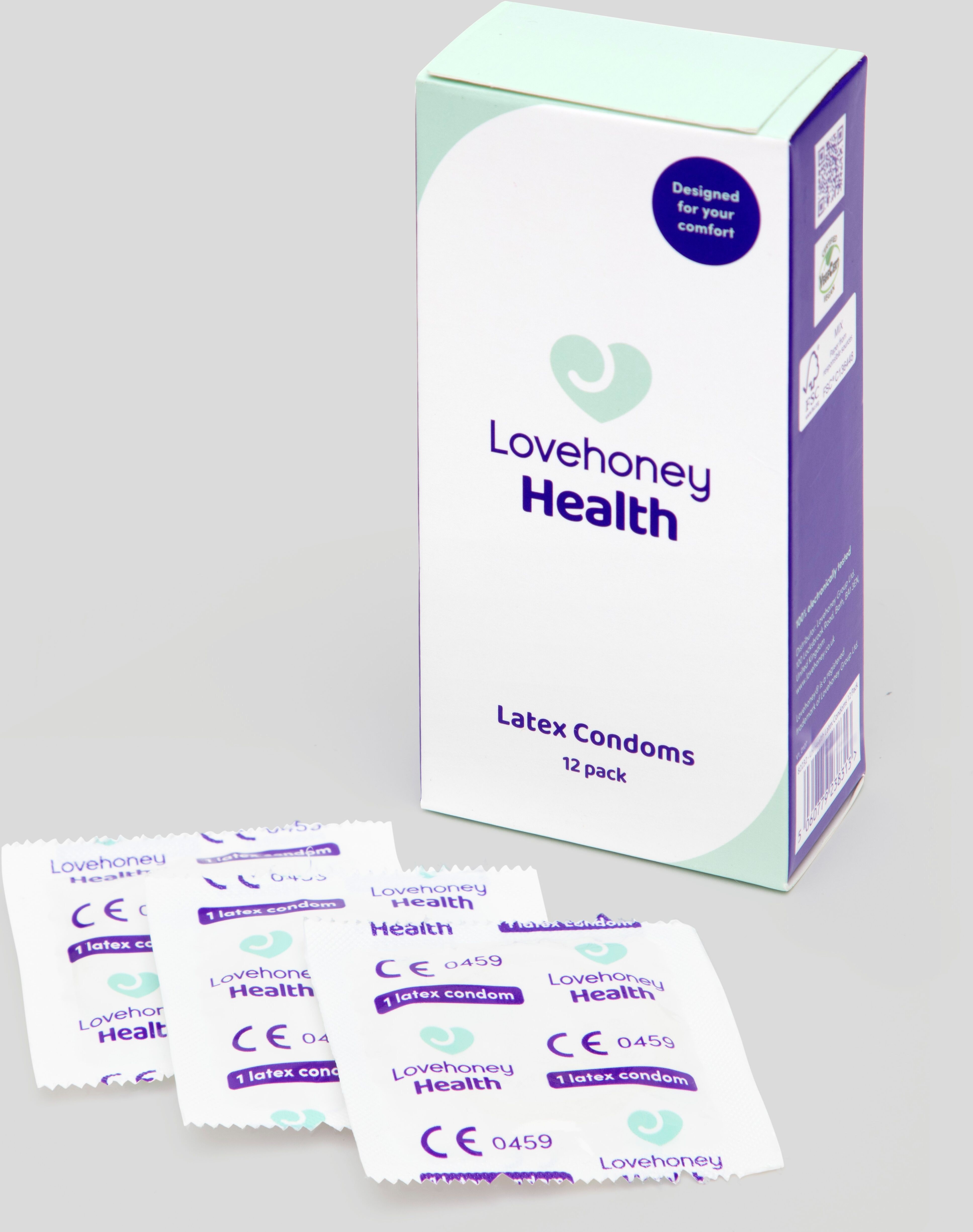 Lovehoney Health Extra Thin Lubricated Vegan Latex Condoms (12 Pack)