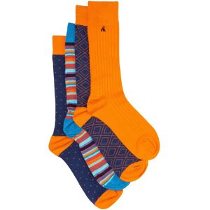 Swole Panda Orange and Blue Sock Bundle - Four Pairs UK 7-11 (US 8-12 / EU 40-47)