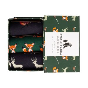 Swole Panda Countryside Sock Box - 3 Pairs of Bamboo Socks (His) UK 7-11 (US 8-12 / EU 40-47)
