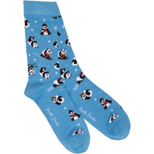 Swole Panda Blue Skiing Panda Bamboo Socks UK 7-11 (US 8-12 / EU 40-47)