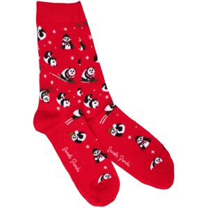 Swole Panda Red Skiing Panda Bamboo Socks UK 7-11 (US 8-12 / EU 40-47)