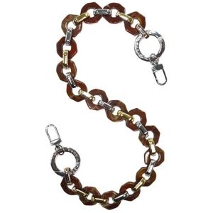 Sarah Haran Accessories Sarah Haran Clementine Acrylic Bag Strap / Chain- Mixed Brown / Silver - Silver / Mixed Brown - Female