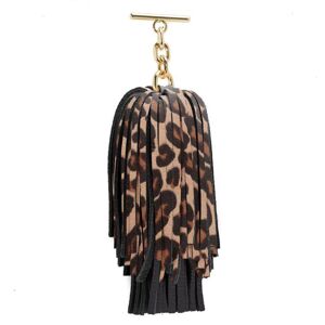 Sarah Haran Accessories Sarah Haran Leather Handbag Pompom Tassel - Animal Print - Gold / Black Leopard - Gold / Black Leopard - Female