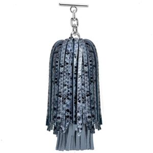 Sarah Haran Accessories Sarah Haran Double Pompom Tassel - Textured - Silver / Blue Python Blue Fairy - Female