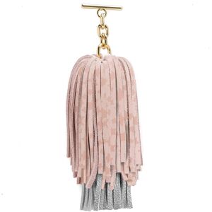 Sarah Haran Accessories Sarah Haran Double Pompom Tassel - Textured - Gold / Pink Star Silver Metallic - Female