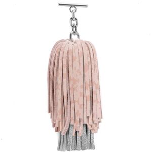 Sarah Haran Accessories Sarah Haran Double Pompom Tassel - Textured - Silver / Pink Star Silver Metallic - Female