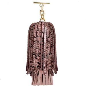 Sarah Haran Accessories Sarah Haran Double Pompom Tassel - Textured - Gold / Pink Python Rosebud - Female