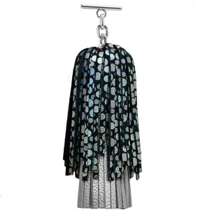 Sarah Haran Accessories Sarah Haran Double Pompom Tassel - Textured - Silver / Metallic Silver Black Holographic - Female