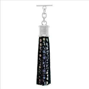 Sarah Haran Accessories Sarah Haran Capsule Tassel - Textured - Silver / Black Holographic - Female