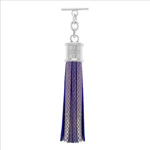 Sarah Haran Accessories Sarah Haran Capsule Tassel - Textured - Silver / Blue Glitter - Female