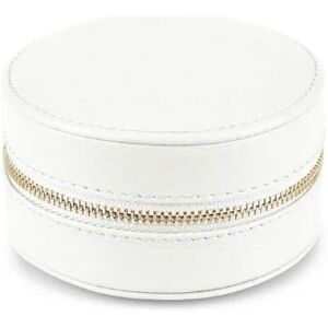 Sarah Haran Accessories Sarah Haran Round Small Leather Jewellery Box - Gold / White - Gold / White - Female