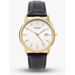 Sekonda Mens Gold Tone Black Leather Strap Watch 1718 Sekonda Mens Gold Tone Black Leather Strap Watch 1718