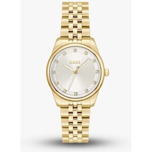 BOSS Ladies Graceful Gold Tone Crystal Silver Dial Watch 1502810 BOSS Ladies Graceful Gold Tone Crystal Silver Dial Watch 1502810
