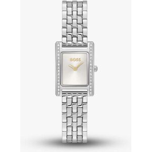 BOSS Ladies Lucy Precious Silver Tone Crystal Rectangle Watch 1502816 BOSS Ladies Lucy Precious Silver Tone Crystal Rectangle Watch 1502816