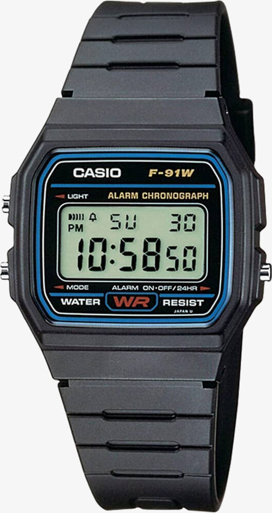 Casio CASIO Collection Men Digital Black Plastic Strap Watch F-91W-1XY
