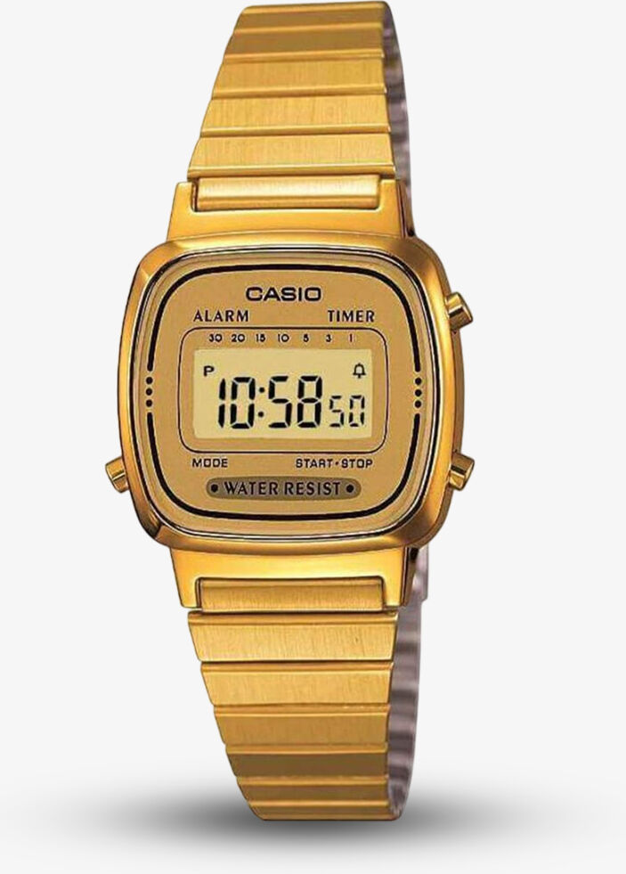 Casio Ladies Vintage Retro Gold Tone Digital Watch LA670WEGA-9EF