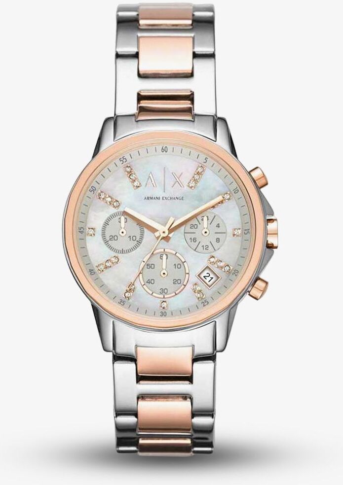 Armani Exchange Ladies Two Tone Chronograph Bracelet Watch AX4331