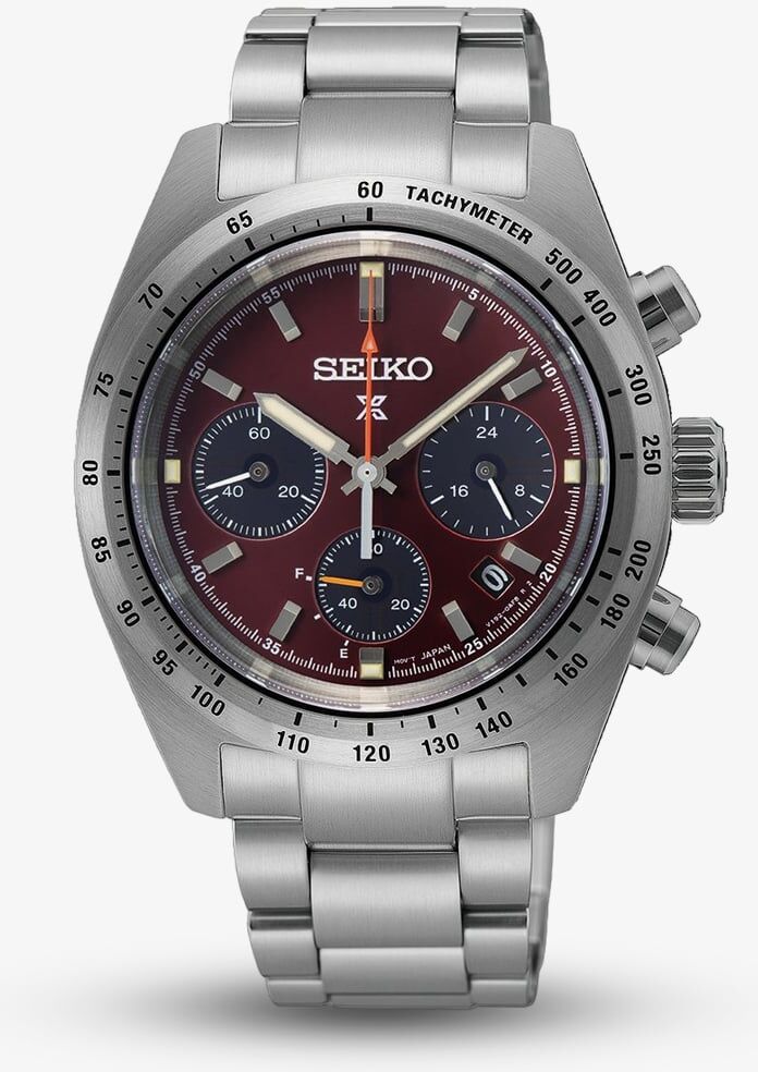 Seiko Mens Prospex Speedtimer Chronograph Red Watch SSC953P1