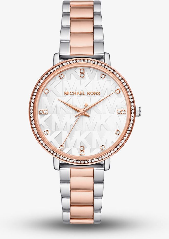 Michael Kors Ladies Pyper Two Tone Silver & Rose Gold Watch MK4920