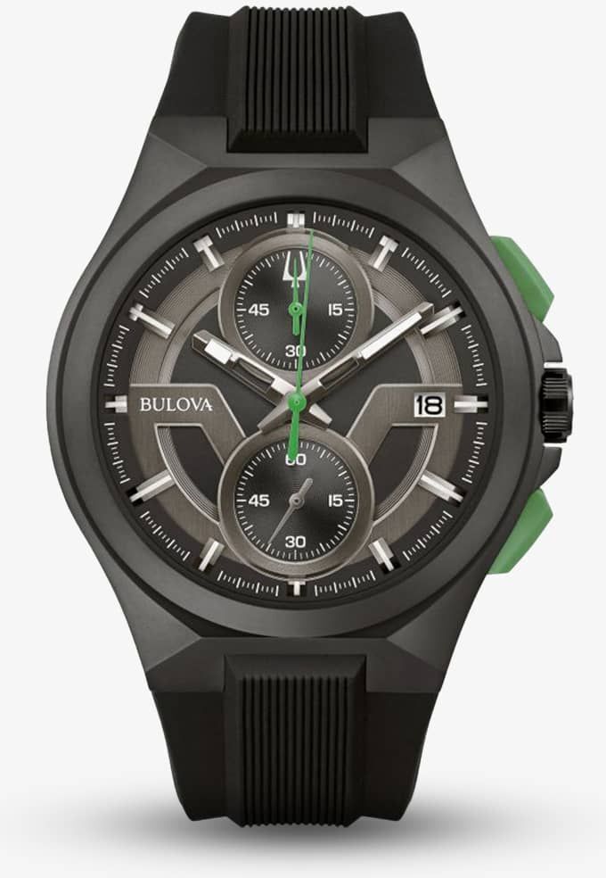 Bulova Mens Maquina Black Chronograph Watch 98B381