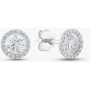 Pure Brilliance 9ct White Gold Certified Lab Grown 1.10ct Brilliant Cut Diamond Halo Stud Earrings LGE2038-110 (WG)
