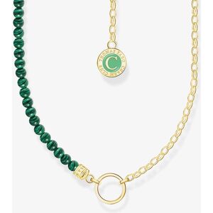 THOMAS SABO Gold Plated Member Charm Green Bead Necklace KE2190-140-6-L37V