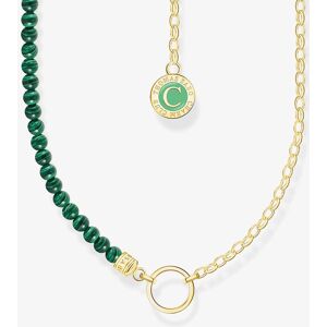 THOMAS SABO Gold Plated Member Charm Green Bead Necklace KE2190-140-6-L45V