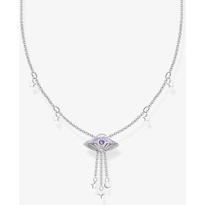 THOMAS SABO Silver UFO Stars Purple Enamel Necklace KE2197-041-21-L45V