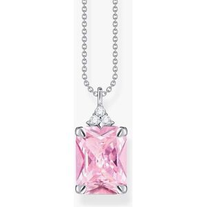 THOMAS SABO Silver & Pink Octagon Cut Cubic Zirconia Necklace KE2089-051-9-L45V