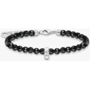 THOMAS SABO Silver & Black Onyx Beaded Charm Bracelet A2097-130-11-L19V