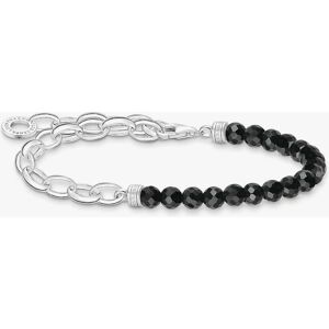 THOMAS SABO Silver Link & Black Onyx Beaded Charm Bracelet A2098-130-11-L19