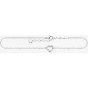 THOMAS SABO Sterling Silver Open Cubic Zirconia Heart Anklet AK0007-051-14-L27V