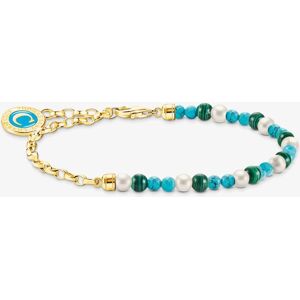 THOMAS SABO Gold Plated Multi-Stone 19cm Bead Charm Bracelet A2130-140-7-17